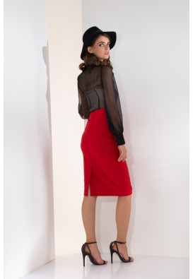 Шифоновая чорна блузка