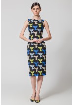 Сукня жаккардова міді з принтом