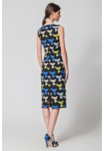 Сукня жаккардова міді з принтом