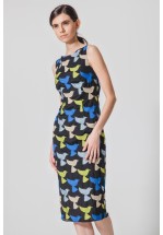 Сукня жаккардова міді з принтом
