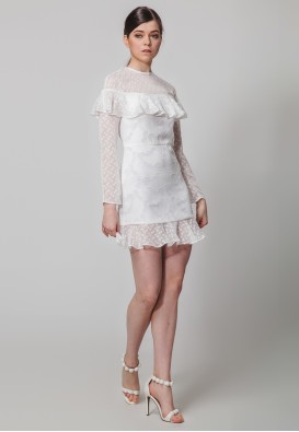 Стильна міні сукня з воланами