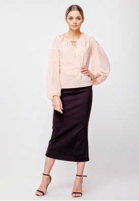 Шифонова пудрова блуза