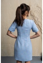 Блакитна сукня міні з перлинними бантиками