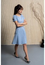 Ніжна блакитна сукня оздоблена бахромою