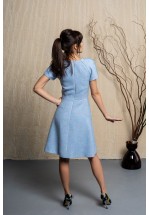 Ніжна блакитна сукня оздоблена бахромою