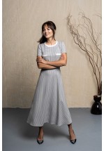 Сукня міді з принтом "п'є де пуль" пастельно-блакитний