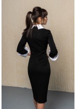 Чорна сукня зі зʼємними манжетами та коміром