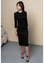 Чорна сукня зі зʼємними манжетами та коміром