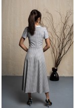 Сукня міді з принтом "п'є де пуль" пастельно-блакитний