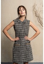 Твідова сукня з коштовним оздобленням кишень