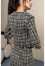 Твідова спідниця міні з бахромою 