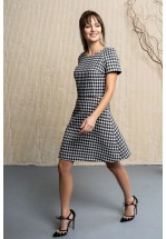 Сукня міді з принтом графітовий "п'є де пуль"