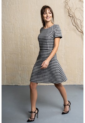 Сукня міді з принтом графітовий "п'є де пуль"