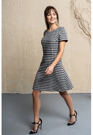 Сукня міді з принтом графітовий "п'є де пуль"