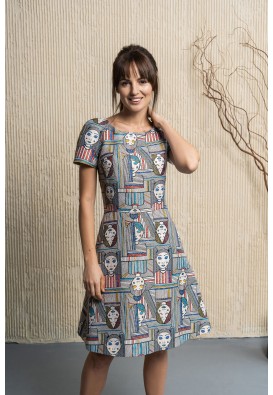 Сукня міді з принтом