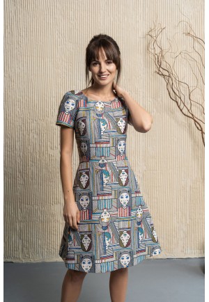 Сукня міді з принтом