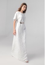 Шелковое белое платье в пол