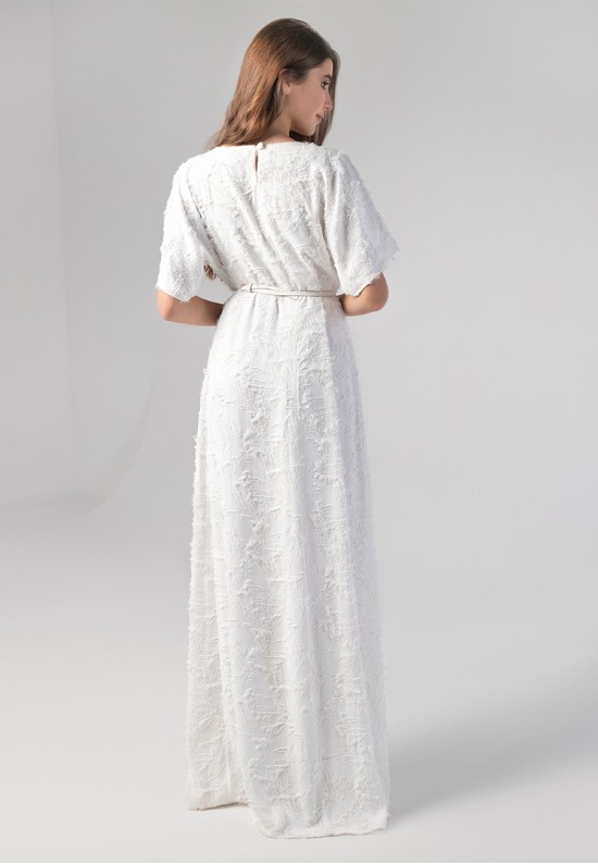 Шелковое белое платье в пол