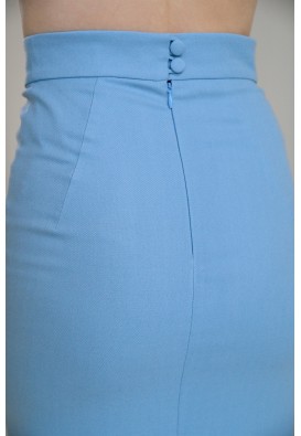 Блакитна класична спідниця