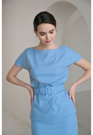 Блакитний елегантний топ