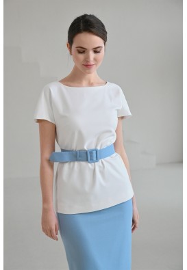 Класичний подовжений топ білого кольору