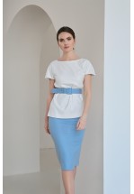 Класичний подовжений топ білого кольору