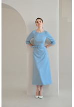 Жіночна блакитна сукня міді