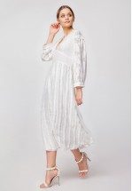 Біла ніжна сукня міді з ексклюзивноної колекції