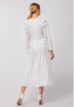 Біла ніжна сукня міді з ексклюзивноної колекції