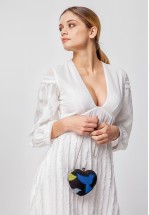 Біла ніжна сукня міді з ексклюзивноної колекції