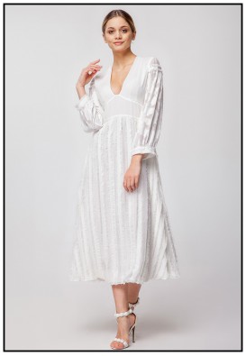 Біла ніжна сукня міді з ексклюзивноної колекції