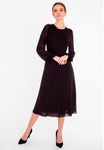 Чорна коктейльна сукня міді