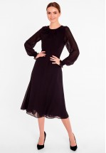 Чорна коктейльна сукня міді