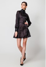 Чорна сукня міні з органзи