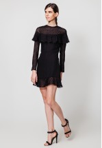 Чорна шифонова сукня з воланами