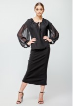 Чёрная блуза из шифона