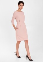Ділова сукня міні в пудровому кольорі