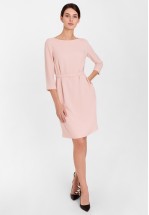 Ділова сукня міні в пудровому кольорі