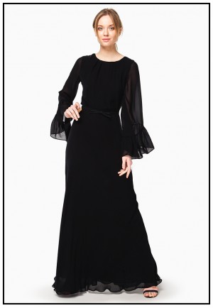 Длинное шифоновое платье