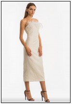 Ексклюзивна біла сукня зі страусиним пір'ям