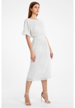 Ексклюзивна молочна сукня міді