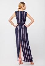 Ексклюзивна сукня максі темно-синього кольору