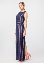 Ексклюзивна сукня максі темно-синього кольору