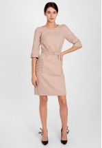 Тепла кашемірова сукня в бежевому кольорі