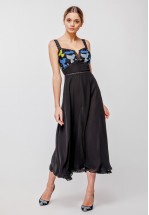 Элегантный сарафан миди чёрного цвета