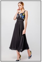 Элегантный сарафан миди чёрного цвета