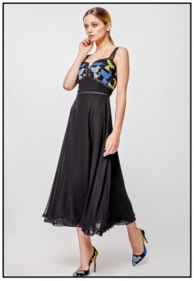 Элегантный сарафан миди чёрного цвета