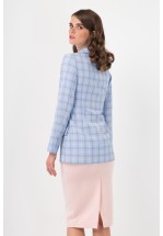 Блакитний жакет в клітинку