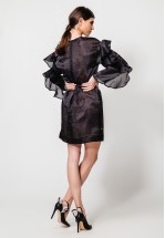 Коктейльна чорна сукня з органзи