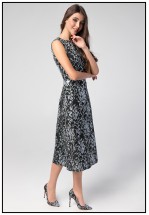 Коктейльна міді сукня з жаккарду